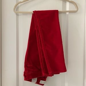 Abercrombie and Fitch red corduroy skinny pants
